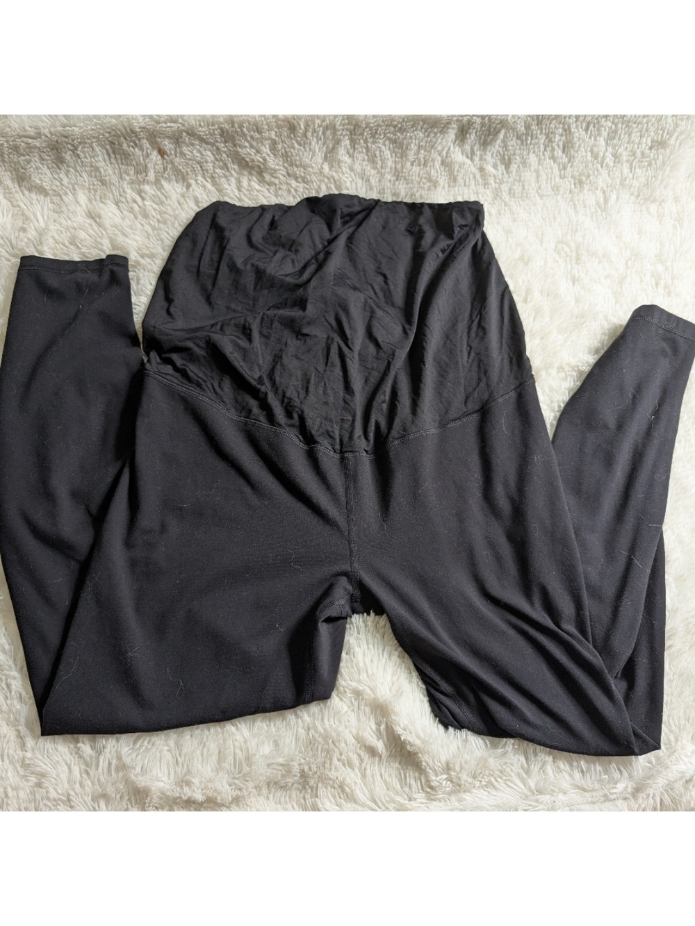 Ingrid And Isabel Cross Over Back Maternity Black Stretchy Leggings Size XL